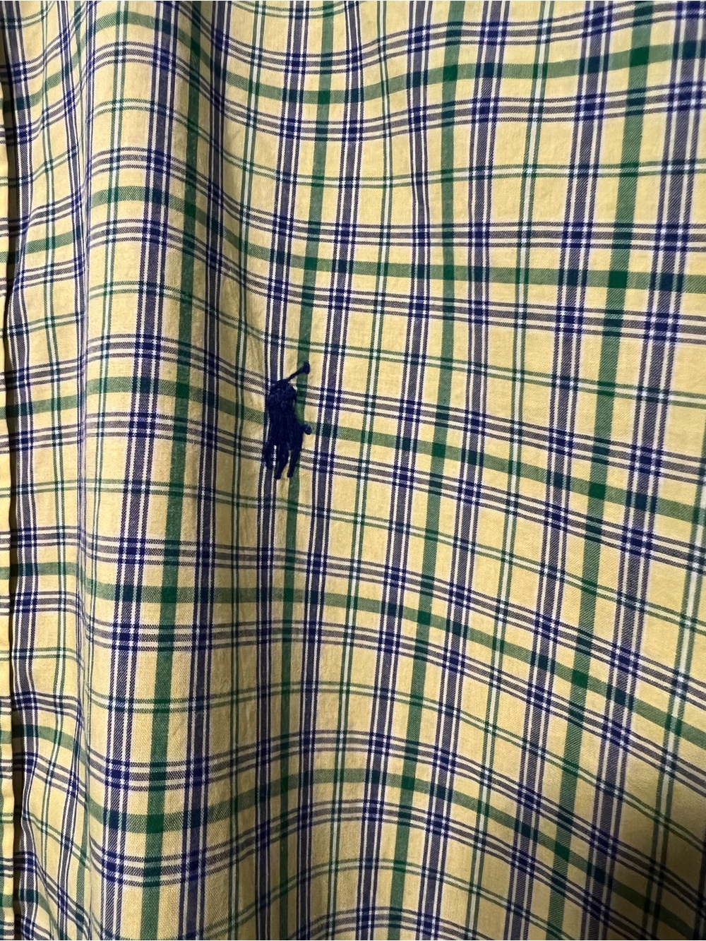 Ralph‎ Lauren Short-Sleeve Plaid Button-Down Shirt - Yellow & Blue Size Medium - Picture 4 of 10